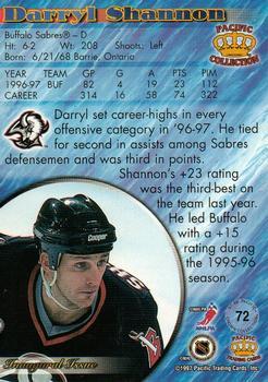 1997-98 Pacific Crown Collection - Red #72 Darryl Shannon Back