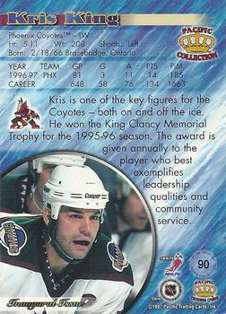 1997-98 Pacific Crown Collection - Red #90 Kris King Back