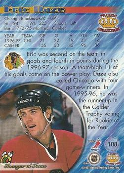 1997-98 Pacific Crown Collection - Red #108 Eric Daze Back