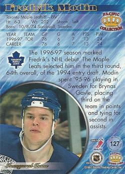 1997-98 Pacific Crown Collection - Red #127 Fredrik Modin Back