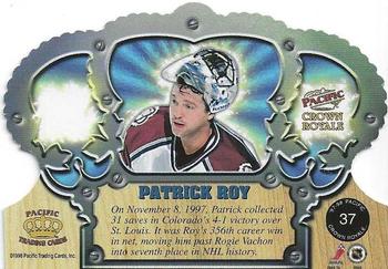 1997-98 Pacific Crown Royale - Emerald Green #37 Patrick Roy Back