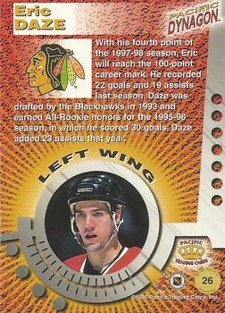 1997-98 Pacific Dynagon - Red #26 Eric Daze Back