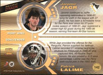 1997-98 Pacific Dynagon - Silver #142 Jaromir Jagr / Patrick Lalime Back