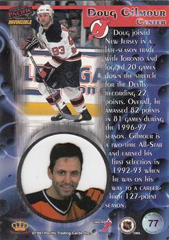 1997-98 Pacific Invincible - Ice Blue #77 Doug Gilmour Back