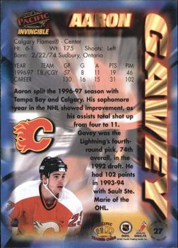 1997-98 Pacific Invincible - NHL Regime #27 Aaron Gavey Back