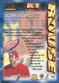 1997-98 Pacific Invincible - NHL Regime #72 Bob Rouse Back