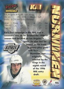 1997-98 Pacific Invincible - NHL Regime #95 Kai Nurminen Back