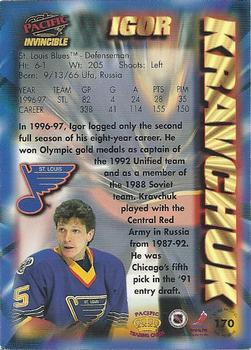 1997-98 Pacific Invincible - NHL Regime #170 Igor Kravchuk Back