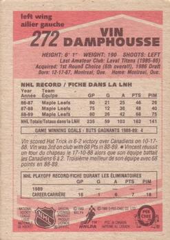 1989-90 O-Pee-Chee #272 Vincent Damphousse Back