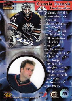 1997-98 Pacific Invincible - Red #56 Curtis Joseph Back