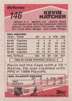 1989-90 Topps #146 Kevin Hatcher Back
