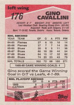 1989-90 Topps #176 Gino Cavallini Back