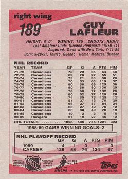 1989-90 Topps #189 Guy Lafleur Back