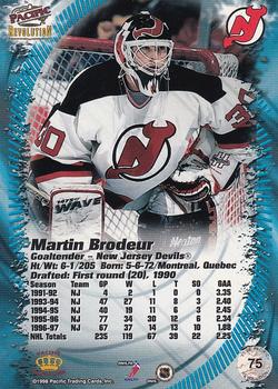 1997-98 Pacific Revolution - Copper #75 Martin Brodeur Back