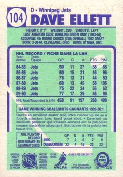 1990-91 O-Pee-Chee #104 Dave Ellett Back