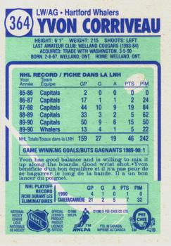 1990-91 O-Pee-Chee #364 Yvon Corriveau Back