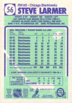 1990-91 O-Pee-Chee #56 Steve Larmer Back