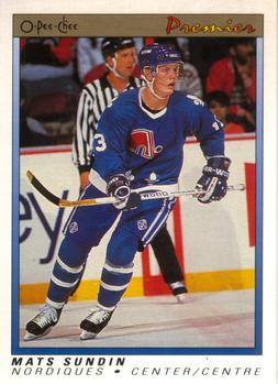 1990-91 O-Pee-Chee Premier #114 Mats Sundin Front