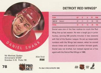 1990-91 Pro Set #78 Daniel Shank Back