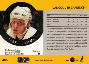 1990-91 Pro Set #300 Jyrki Lumme Back