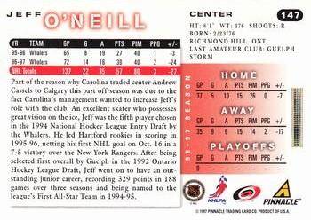 1997-98 Score - Artist's Proofs #147 Jeff O'Neill Back