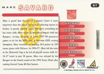 1997-98 Score - Golden Blades #67 Marc Savard Back