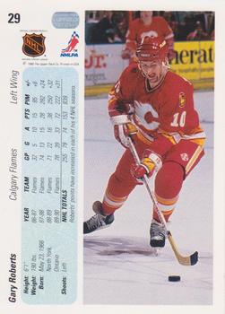 1990-91 Upper Deck #29 Gary Roberts Back