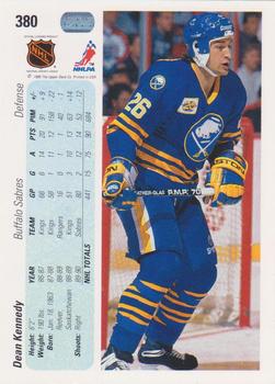 1990-91 Upper Deck #380 Dean Kennedy Back