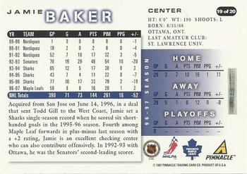 1997-98 Score Toronto Maple Leafs #19 Jamie Baker Back