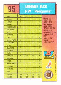 1991-92 Bowman #95 Jaromir Jagr Back