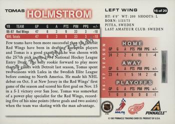 1997-98 Score Detroit Red Wings - Platinum Team #16 Tomas Holmstrom Back