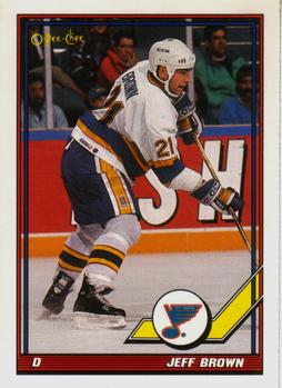 1991-92 O-Pee-Chee #222 Jeff Brown Front