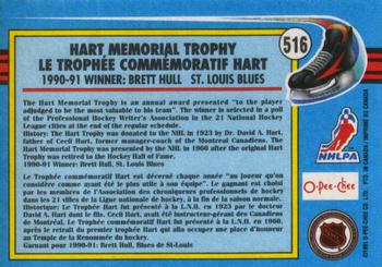 1991-92 O-Pee-Chee #516 Brett Hull Back