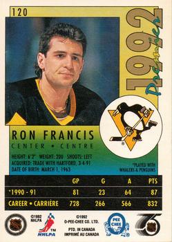 1991-92 O-Pee-Chee Premier #120 Ron Francis Back