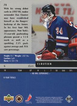 1997-98 Upper Deck Black Diamond - Double Diamond #78 Dan Cloutier Back