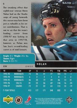 1997-98 Upper Deck Black Diamond - Quadruple Diamond #9 Owen Nolan Back