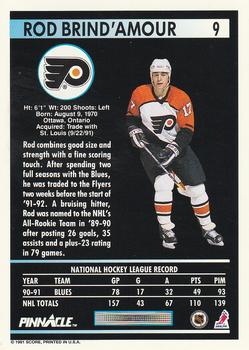 1991-92 Pinnacle #9 Rod Brind'Amour Back