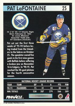 1991-92 Pinnacle #25 Pat LaFontaine Back