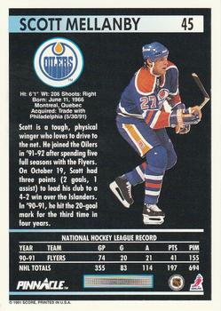 1991-92 Pinnacle #45 Scott Mellanby Back