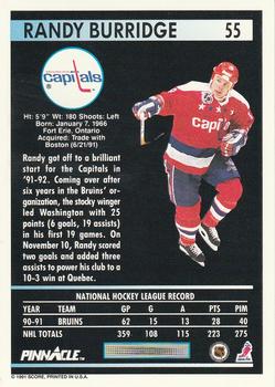 1991-92 Pinnacle #55 Randy Burridge Back