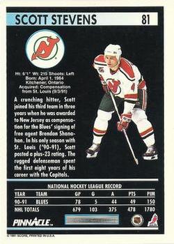 1991-92 Pinnacle #81 Scott Stevens Back