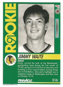 1991-92 Pinnacle #316 Jimmy Waite Back
