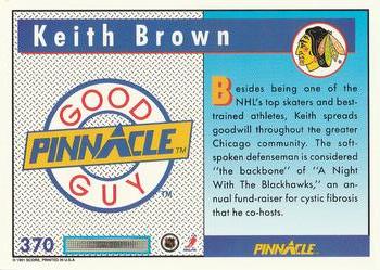 1991-92 Pinnacle #370 Keith Brown Back