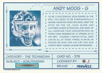 1991-92 Pinnacle #379 Andy Moog Back