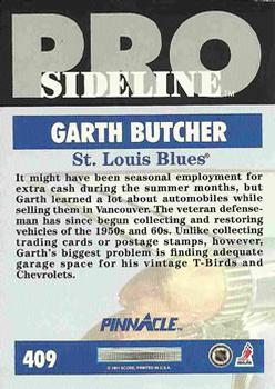 1991-92 Pinnacle #409 Garth Butcher Back