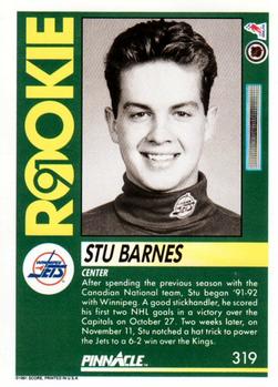 1991-92 Pinnacle #319 Stu Barnes Back