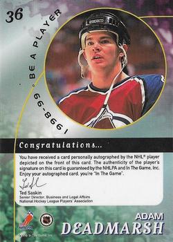 1998-99 Be a Player - Autographs #36 Adam Deadmarsh Back