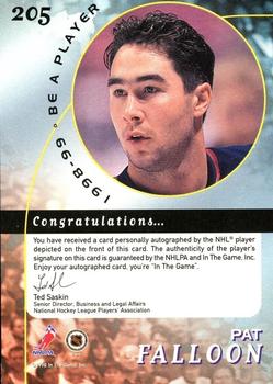 1998-99 Be a Player - Autographs Gold #205 Pat Falloon Back