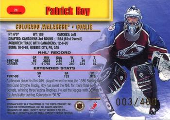 1998-99 Bowman's Best - Refractors #28 Patrick Roy Back