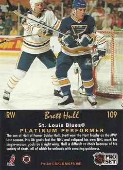 1991-92 Pro Set Platinum #109 Brett Hull Back
